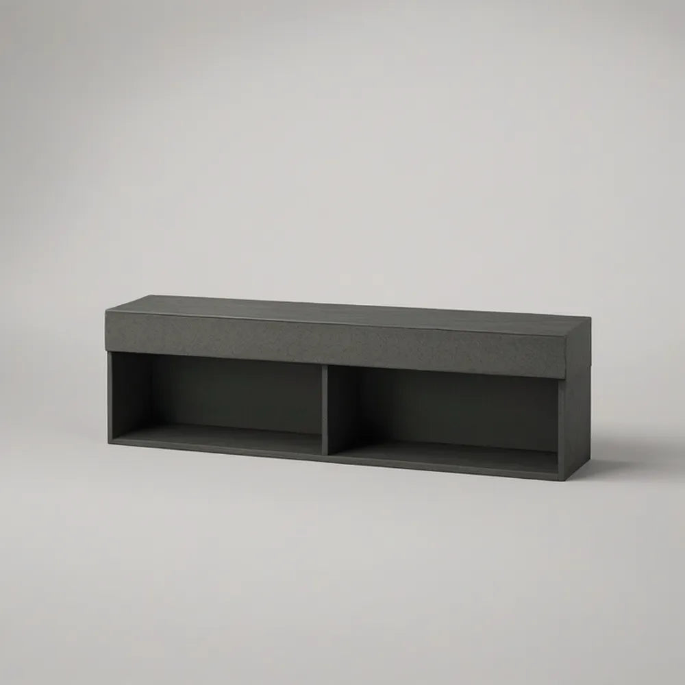 Grafitowa szafka RTV z 2 otwartymi wnękami, 120 × 40 × 45 cm