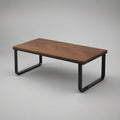 Prostokątny stolik kawowy 100 x 60 x 45 cm z blatem MDF w fornirze dębowym, brązowo-czarny
