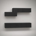 Czarny zestaw wiszących modułów z MDF, 3 elementy: 160 × 30 × 30 cm, 90 × 30 × 30 cm i 180 × 30 × 30 cm
